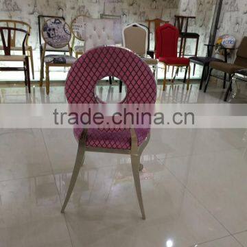 Luxury Stainless Steel Wedding Chair Pink Color Funiture photo-5