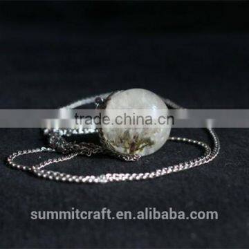 Natural Real Dandelion Pendant Necklace photo-2