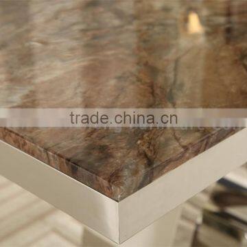 Metal Heart-Shaped Leg Marble Table Chair photo-5