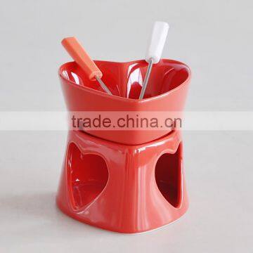 Ceramic Fondue Set, Ceramic Mini Chocolate Cheese Fondue Set, Fondue Set With Forks photo-6