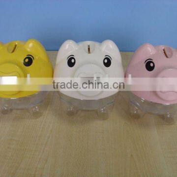 Plastic digital counting piggy money box/coin bank