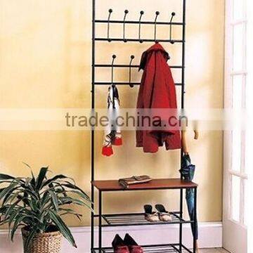 RH-4825 ENTRY WAY Hall Tree Bench Furniture Hook Hanger ORGANIZER Standing Coat Shoe clothes rack