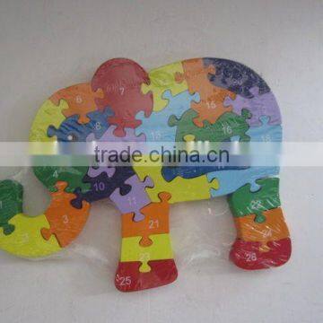 Elephant shaped wooden puzzle
