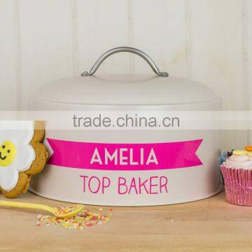 New Kitchen Attractive Printing Airtight Metal Cake Tin Jar Storage Bin photo-3