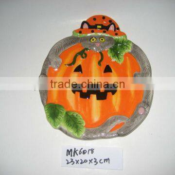 pumpkin halloween plate for home decoration