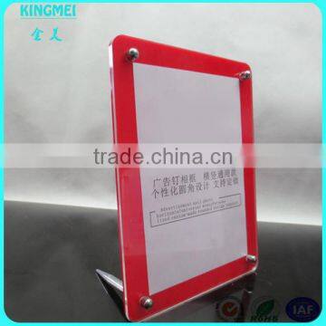 KM-CP38 Custom 7x5,10x8 Table Long Screws Clear Acrylic Plastic Paper Photo Frame photo-3