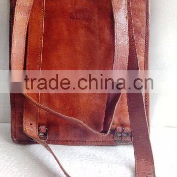 Handmade Vintage Full Flap Pure Goat Leather Travel Bag photo-2