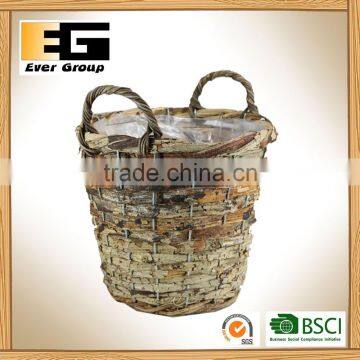Handle Natural Plant Weaving Flowerpot photo-2