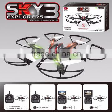 KY-H001 top quality 2.4G WIFI 6-axis Hexrcopter with hd camera