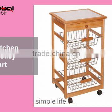 Home Furniture Wooden Dining Utility Cart Table Kitchen Trolley