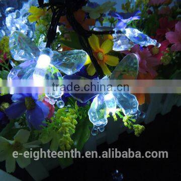 2016 Hot Multicolor 4.8m 20 Led Butterfly Shaped Solar Fairy Outdoor Garden String Lights for Chrismas photo-2