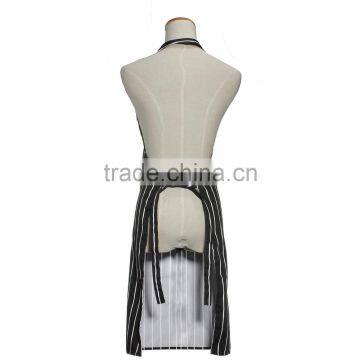 Black Adult Apron Kitchen Restaurant Bar Chef Cook Waiter Polyester Stripe Bib Cook Cleaning Avental Delantal Tools photo-3