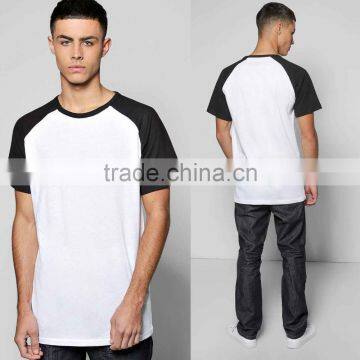 Blank Black Plain Baseball Jersey, 100% Cotton Short Sleeve Raglan Baseball T Shirt For Men