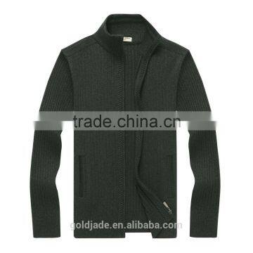 Casual Men's Winter Wool Knitted Zip Cardigan Men Plain Knit Cardigan Sweater photo-4