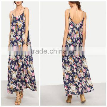 Woman/girls Fashion Floral Print Flowy Maxi Beach Long Dress