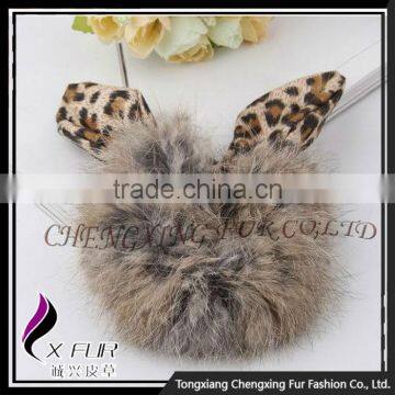 CX-E-02 Genuine Rabbit Fur Ear Lovely Elastic Hair Band photo-3
