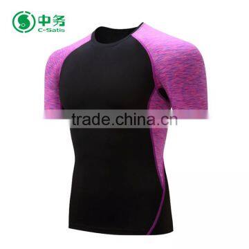 Fashion Design 100% Polyester Quick Dry Gym Wear Men Short Sleeve Fitness T Shirt photo-4