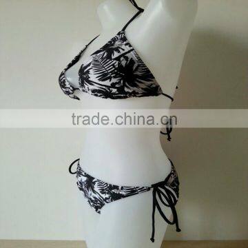 Nice Coconut Tree AOP Sexy Triangle Micro Bikini Set photo-2