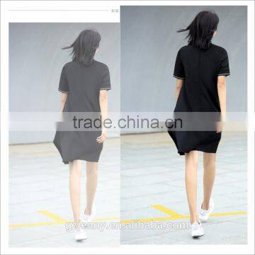 New Season Women Cotton Army Green Short Sleeve Shirt Dress Polo Dress photo-4