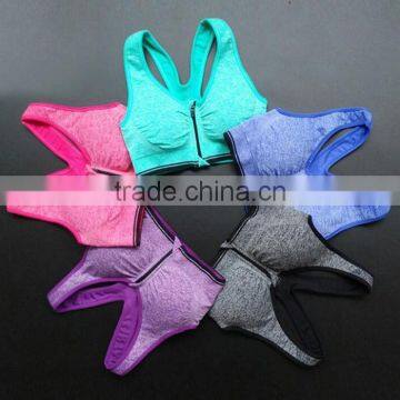 Seamless Sports Bras With Zipper Wireless Running Vest Shockproof Breathable Yoga Bra photo-2