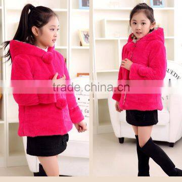 5-11 Years Sweet Beauty Girls Imitation Fur Coat, Comfortable Fashion Autumn and Winter Coat photo-6