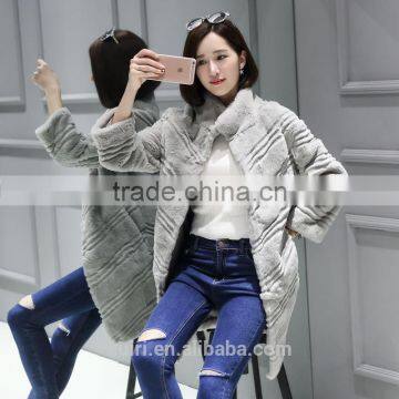 Hot Sales Winter Women's Real Natural Fur Coat Brand Clothing Fashion Girls Real Rex Rabbit Fur Jackets and Coats 2016 New photo-2