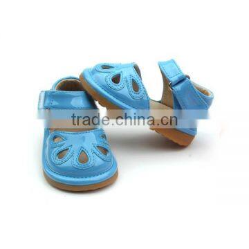 Lower MOQ Leather Kids Sandals Soft Rubber Squeaky Shoes photo-6
