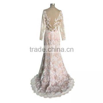 China OEM Long Sleeve Lace Wedding Dress For Sale photo-3