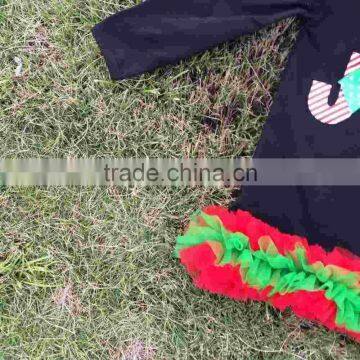 2-7t Winter Christmas Girl "JOY" Dress Children Long-sleeved Ruffle Clothing Kids Girl Christmas Party Costumes Xmas Gift photo-4