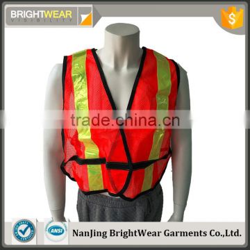 High performance adjustable mesh safety vest with PVC tape