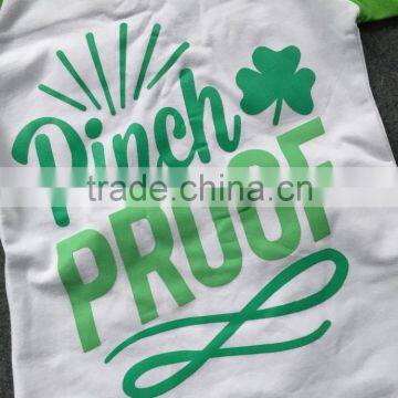 2016 New Baby St.Martin's Day Theme Outfit Girls Spring Suit Green Shirt Aztec Pants With Matching Accessories photo-2