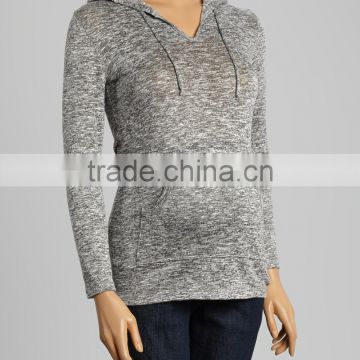 Hot Sale Maternity Hoodies With Jasper Gray Maternity Hooded Sweatshirt Soft Women Clothes SW80817-2