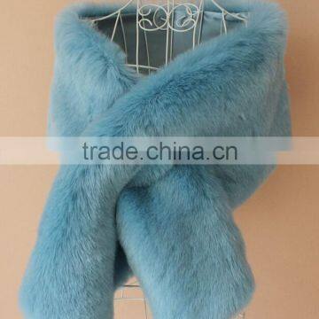 2016/2017 New Product Ladies Knitted Fur Trim Cashmere Cape with Fox Fur Cape and