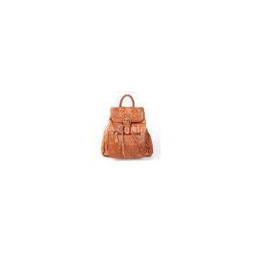 Camel Colored Italian Leather Backpack Handbags For Women , Exquisite