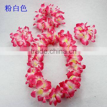 Colorful Hawaii Flower Garland Wreath Necklace Bracelet Headwear Sets photo-4
