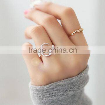 Women Gold Silver Plated Rhinestone Moon Star Midi Finger Knuckle Rings