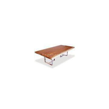 High End European Style Dining Table Ash Veneer Panel With Metal Legs