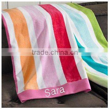 Terry striped beach towel