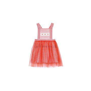 Exquisite red tutu smocked dress for girls - LD 142