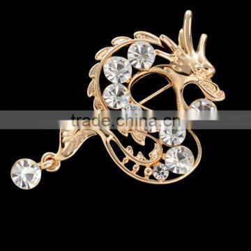 fashion rhinestone dragon brooch