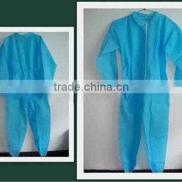 Disposable PP nonwoven blue protectve coverall/worksuit