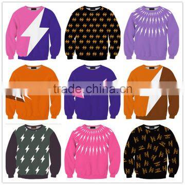 100% Polyester unique hooded crewneck sweatshirt