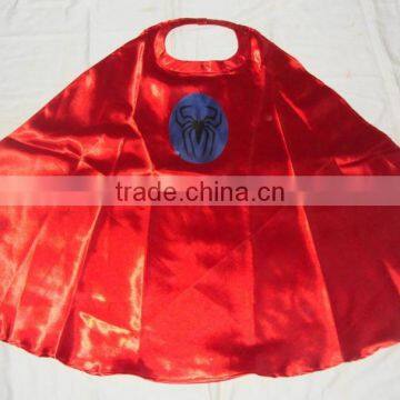 Superman Kids Cape Red party costume Superhero Costume for Halloween With Spider Sticker Logo