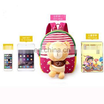 Fushcia Soft Felt Bear Baby Backpack Cartoon