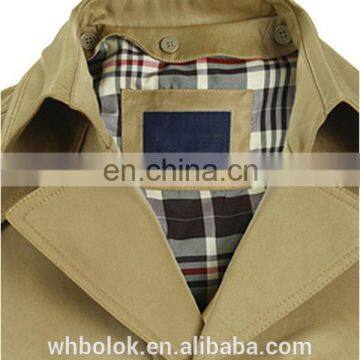 Factory Wuhan Wholesale Men's Cotton Polyester Long Coat With Belt