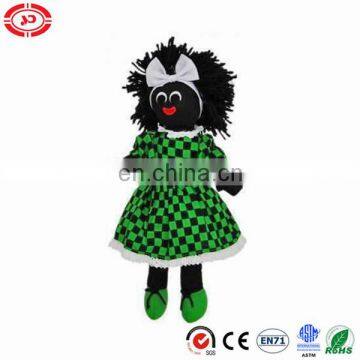 Daily maid with green dressing stuffed cute golliwog doll