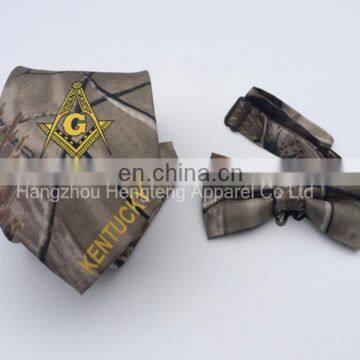 100% Silk Masonic Tie, Bow Tie set with Customer Design