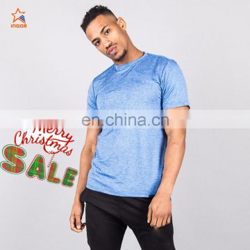 100% cotton fabric fitness wear long line t shirt men