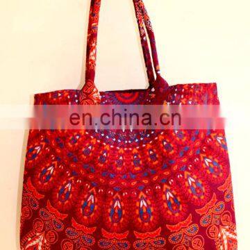 Indian Mandala Hand bag Handmade Girls tote bag NEW ARRIVAL VINTAGE mandala hobo bag cotton purse luggage carry at wholesale