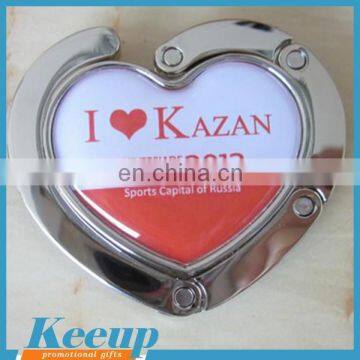 Custom printed promotional handbag heart bag hanger